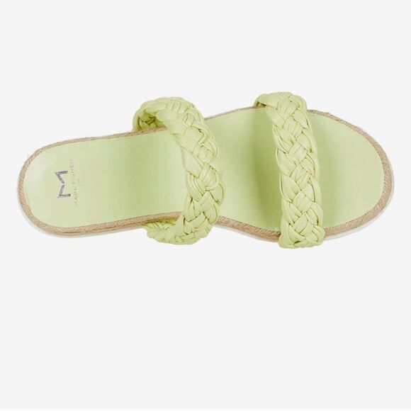 Marc Fisher Ltd Jaimee Espadrille Slide Sandal in Citron Leather Size 6M - Picture 1 of 11